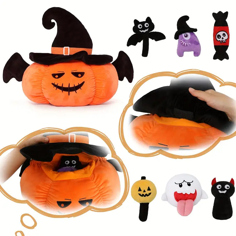 Stuffed Halloween Pumpkin Bat Plush