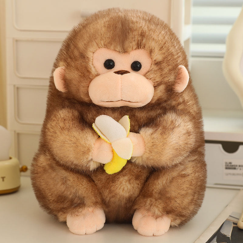 Brown Monkey Banana Plush
