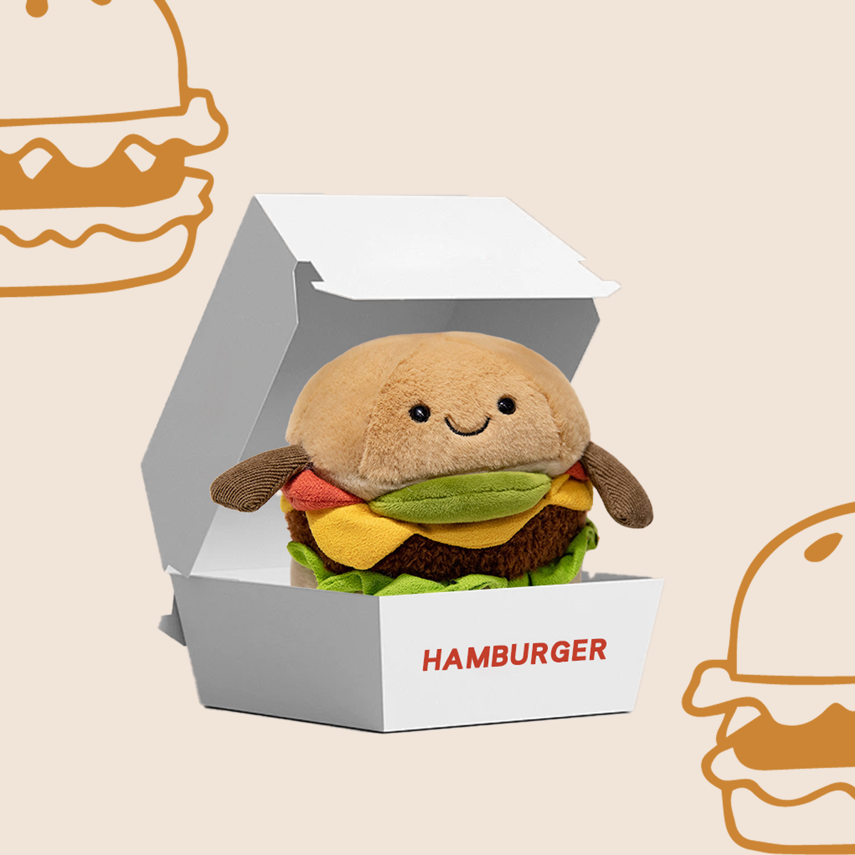 Cute Fluffy Hamburger Plush