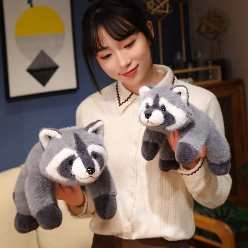 Kawaii Fluffy Grey Raccoon Plush