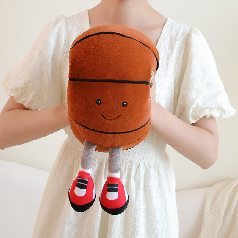 Cute Happy Basketball with Legs Plush