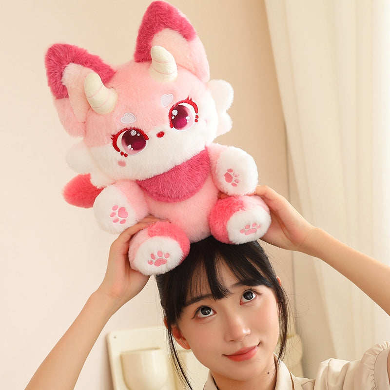 Pink Kawaii Dreamy Fox Plush