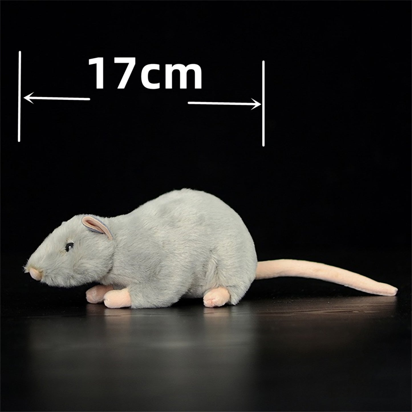 Realistic Grey Mouse Plush