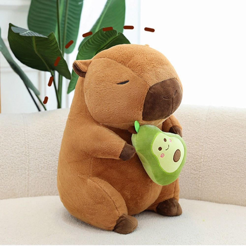 Cute Capybara Holding Avocado Plush