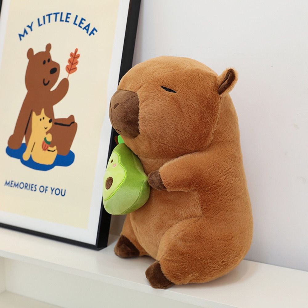 Cute Capybara Holding Avocado Plush