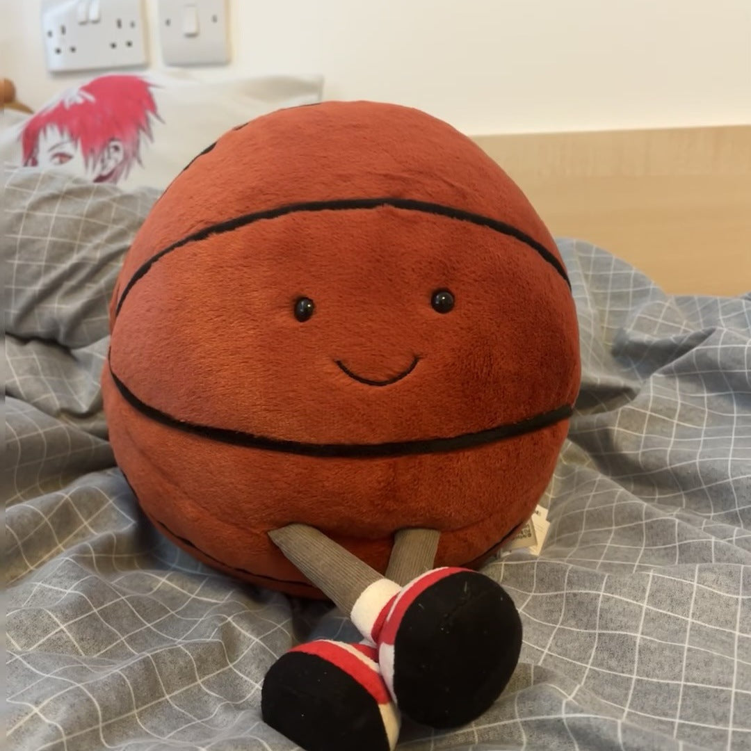 Cute Happy Basketball with Legs Plush