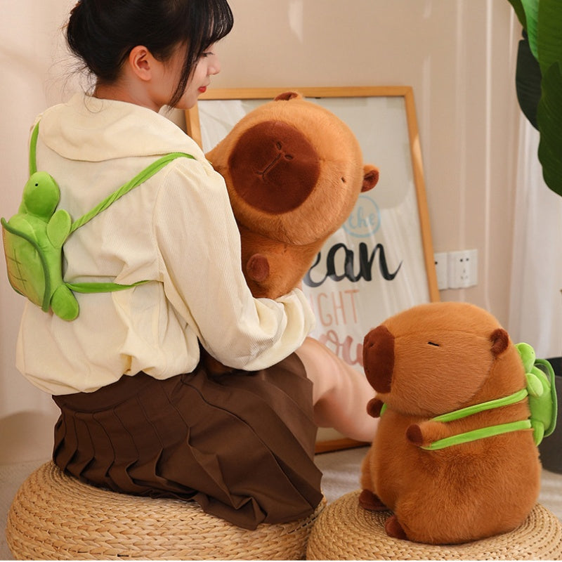 Turtle Backpack Capybara Plushie