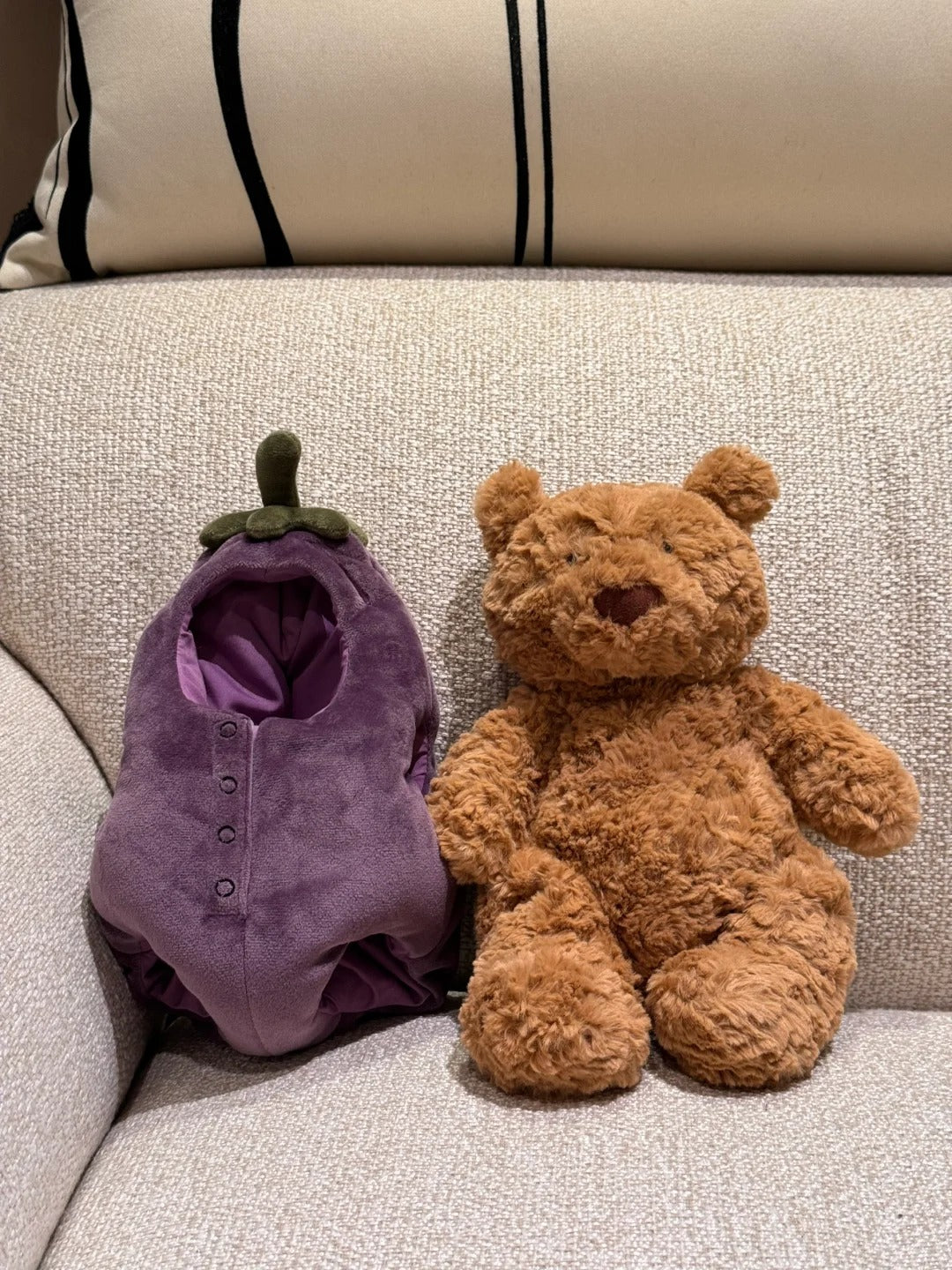 Fuzzy Eggplant Teddy Bear Plush