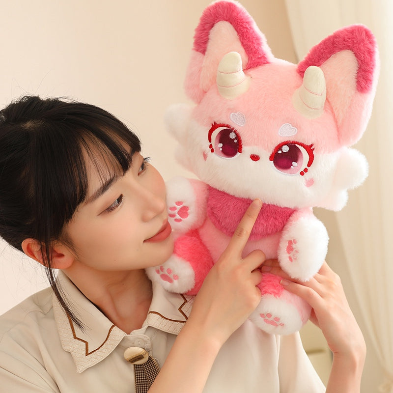 Pink Kawaii Dreamy Fox Plush
