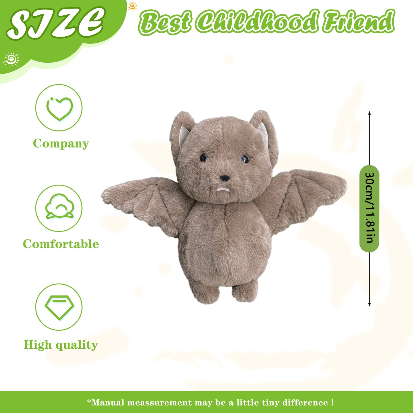 Fuzzy Brown Bat Plush