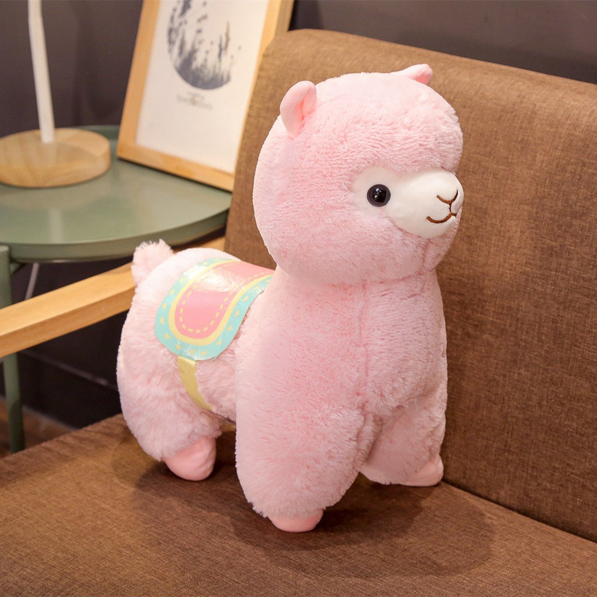 Fuzzy Pink Alpaca Plush