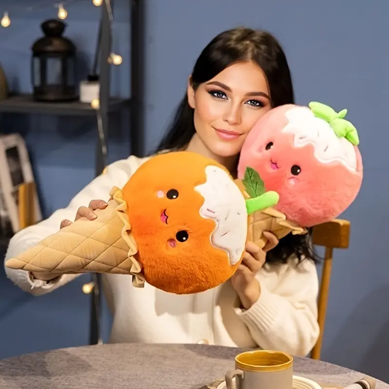 Adorable Fruit Ice Cream Cone Plush