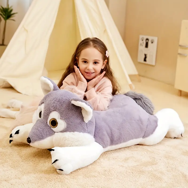 Giant Grey Wolf Plush
