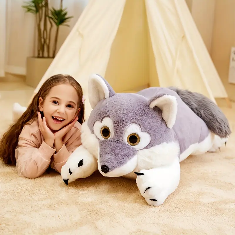 Giant Grey Wolf Plush