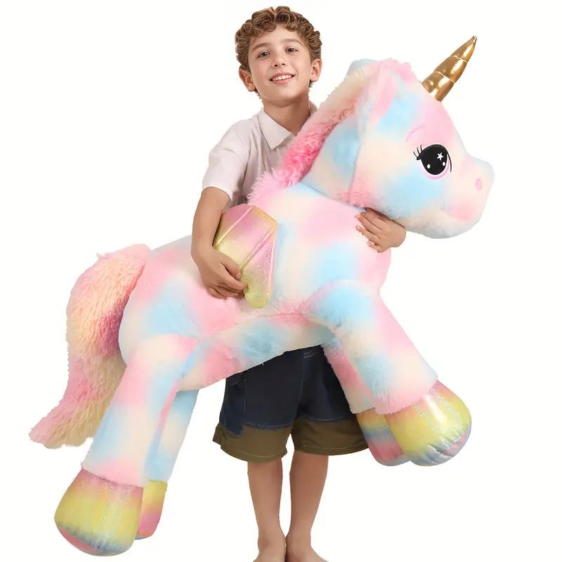 Fluffy Multicolor Unicorn Plush