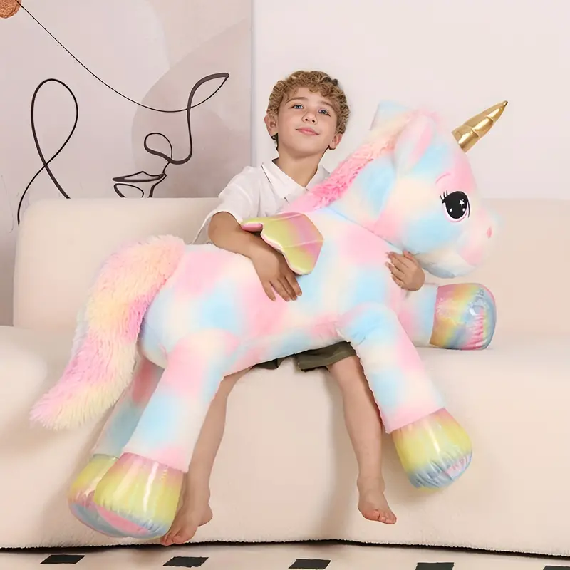 Fluffy Multicolor Unicorn Plush