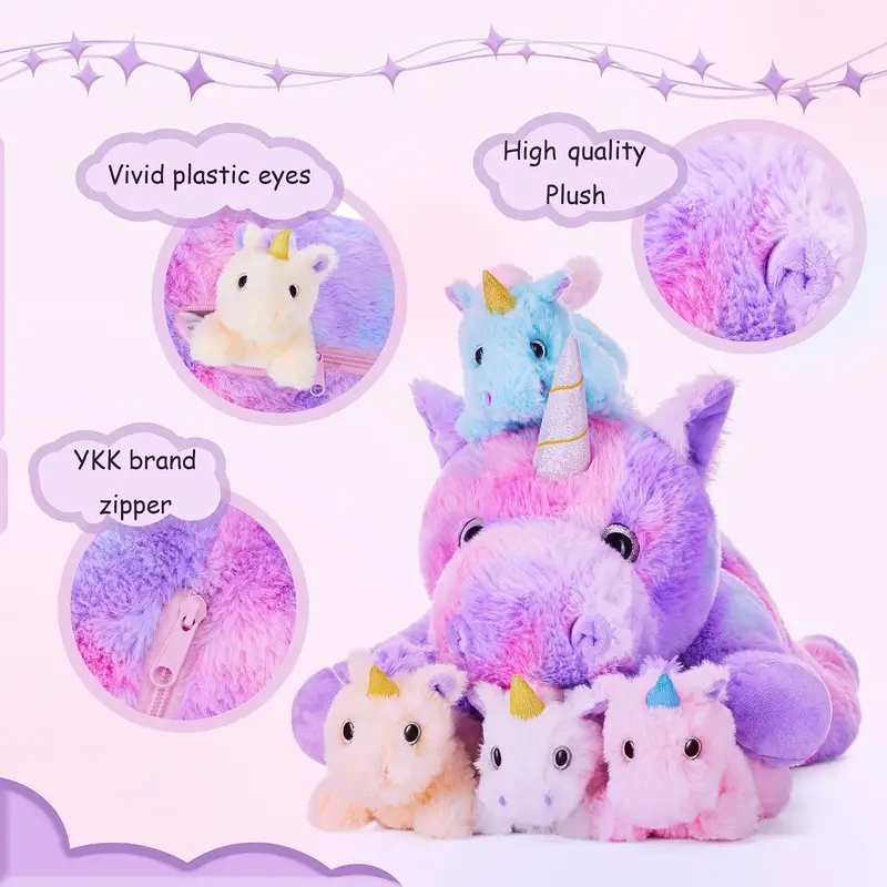 Fuzzy Stuffed Unicorn Plush