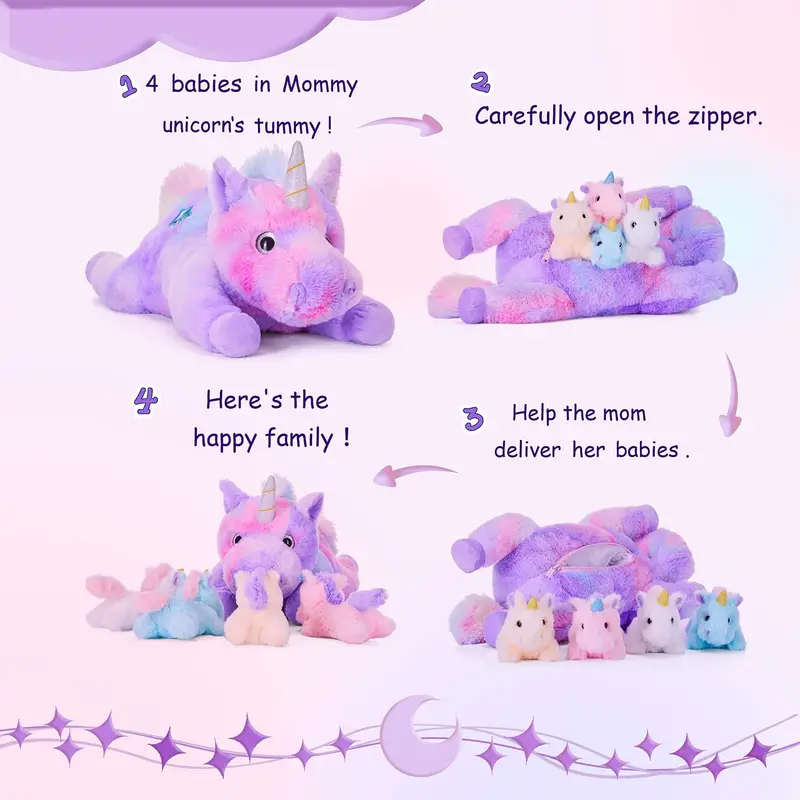 Fuzzy Stuffed Unicorn Plush