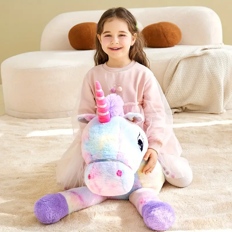 Fluffy Multicolor Unicorn Plush