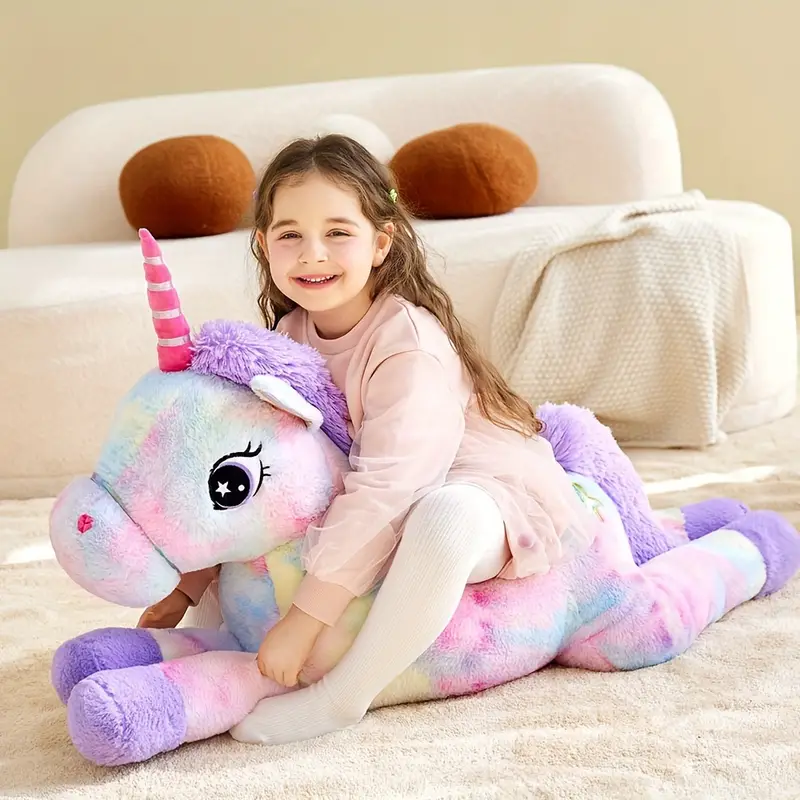 Fluffy Multicolor Unicorn Plush