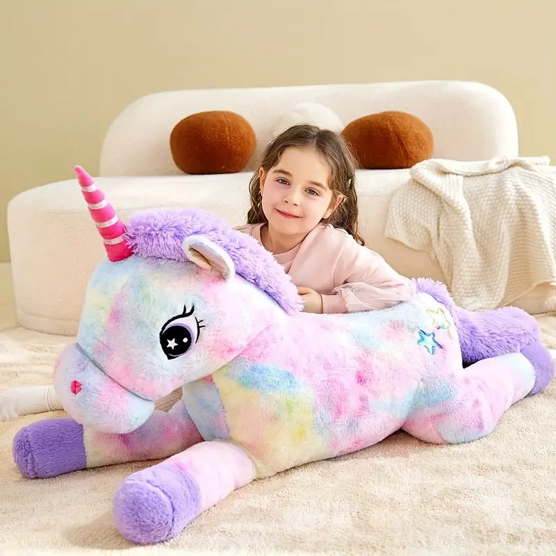 Fluffy Multicolor Unicorn Plush