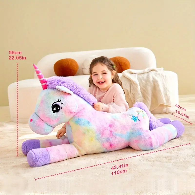 Fluffy Multicolor Unicorn Plush