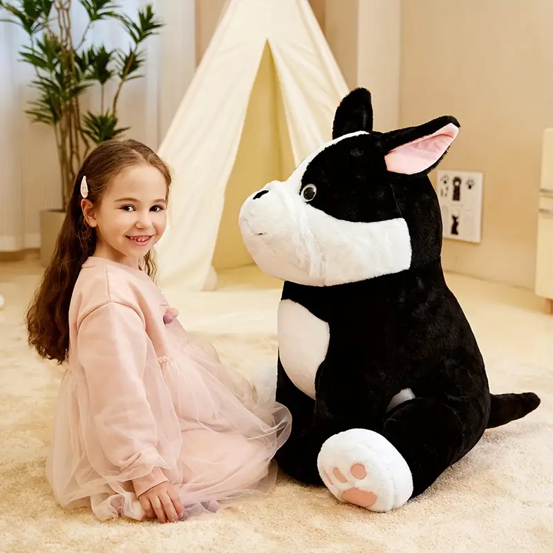 Black & White Bulldog Plush