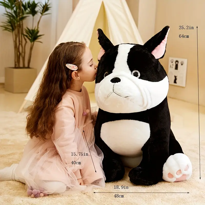 Black & White Bulldog Plush