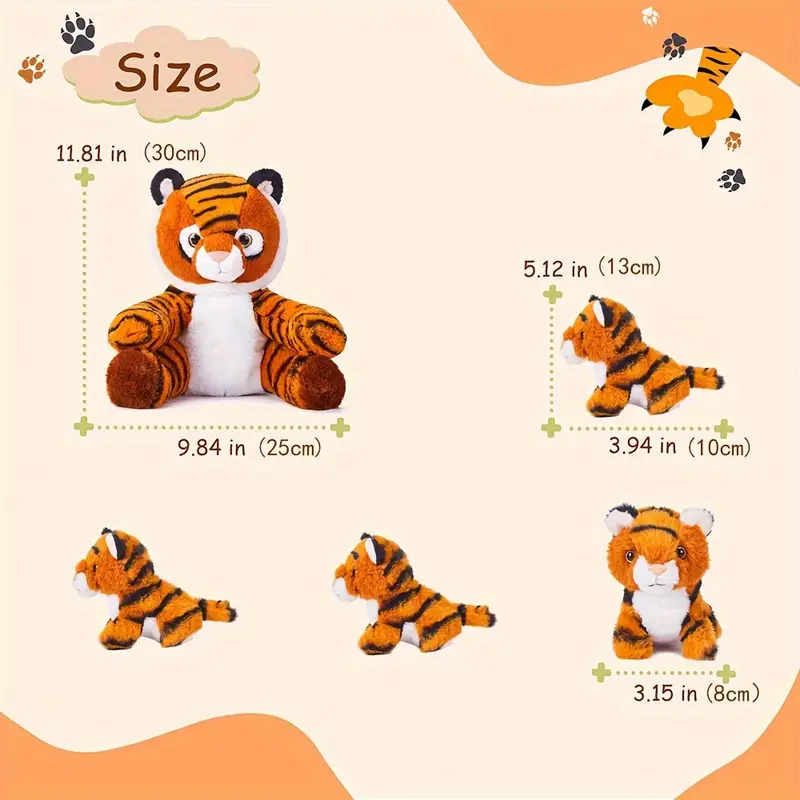 Fuzzy Stuffed Tiger Plush