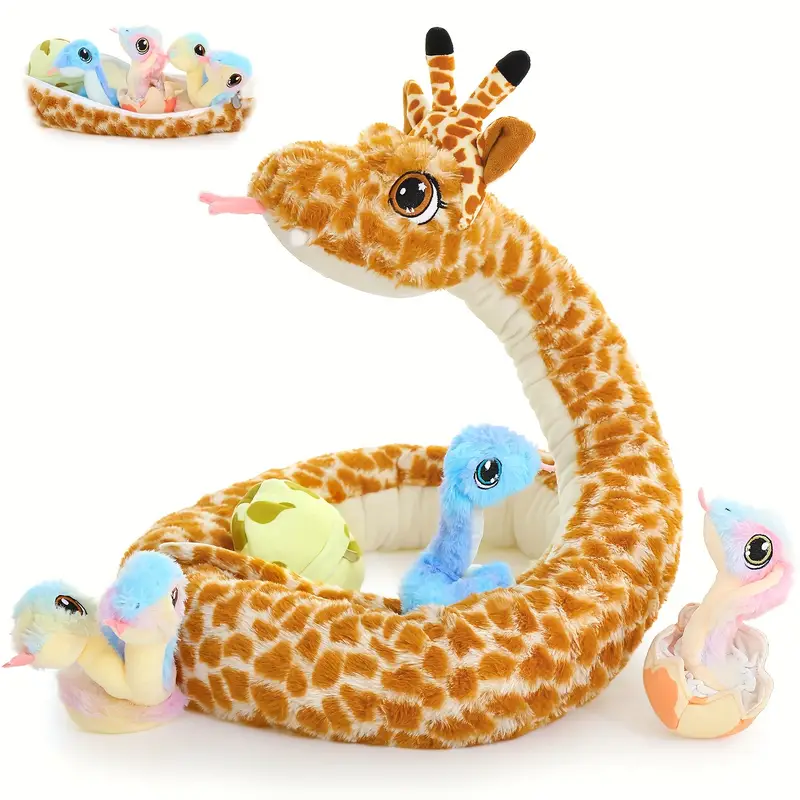 Fluffy Baby Snakes Stuffed Giraffe Snake Plush