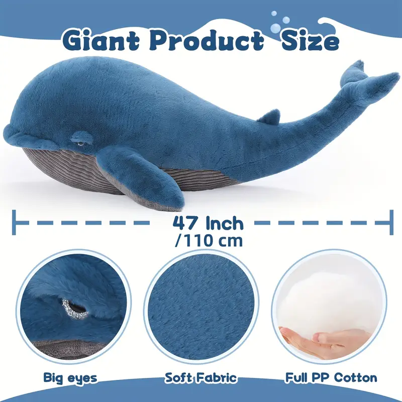 Cozy Blue Whale Plush