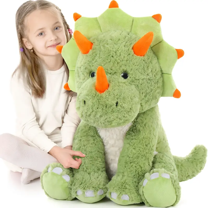 Cuddly Green Triceratops Plushie