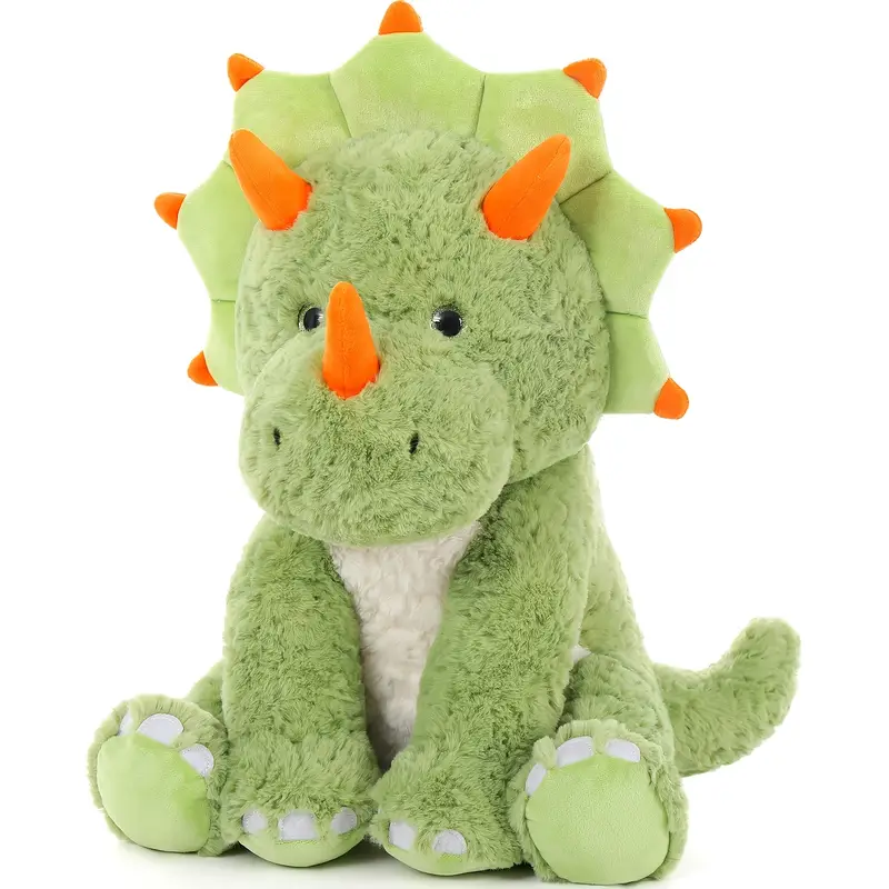 Cuddly Green Triceratops Plushie