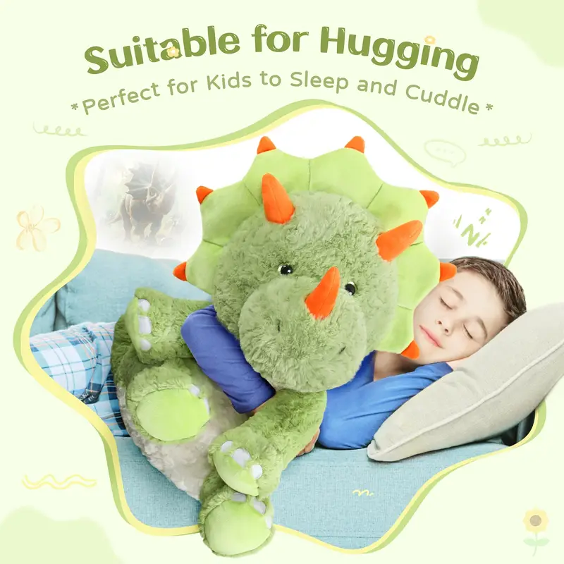 Cuddly Green Triceratops Plushie