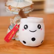 Lucky Milk Boba Keychain Plush