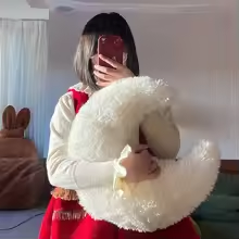 Fluffy Half Moon Lamp Plush Pillow