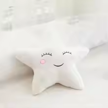 White Happy Star Pillow Plush