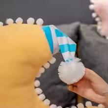 Sleepy Moon Pom Pom Pillow
