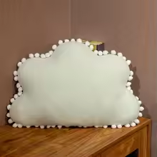 Green Cloud Pom Pom Pillow