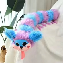 Long Fluffy Colorful Caterpillar Plush