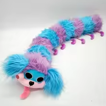 Long Fluffy Colorful Caterpillar Plush