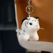 Small White Tiger Keychain Plush
