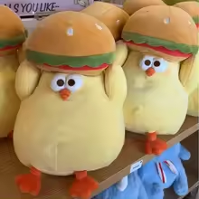 Burger Hat Chicken Plush