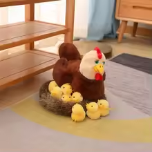 Chicken With Chicks Basket Plush