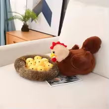 Chicken With Chicks Basket Plush