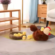 Chicken With Chicks Basket Plush