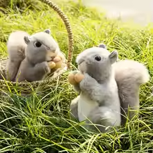 Fluffy Squirrel Eating Nuts Plush