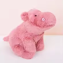 Fluffy Pink Hippo Plush