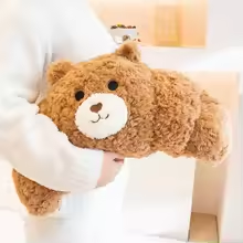 Coffee & Cake Stuffed Croissant Bear Plush