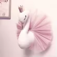 Pink Swan Wall Mount Plush